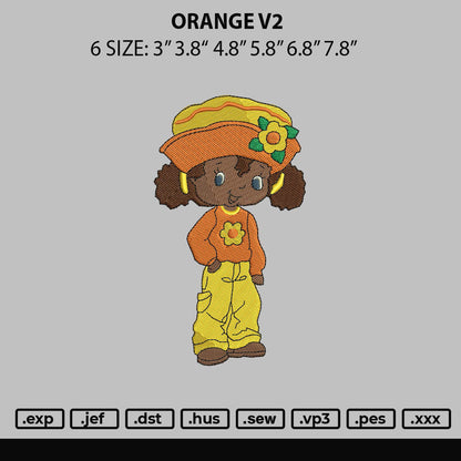 Orange V2 Embroiery File 6 sizes