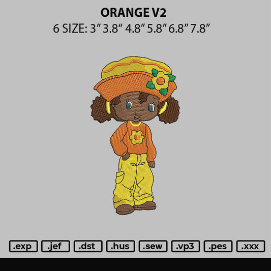 Orange V2 Embroiery File 6 sizes