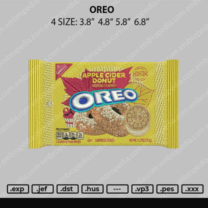 Oreo Embroidery File 4 size