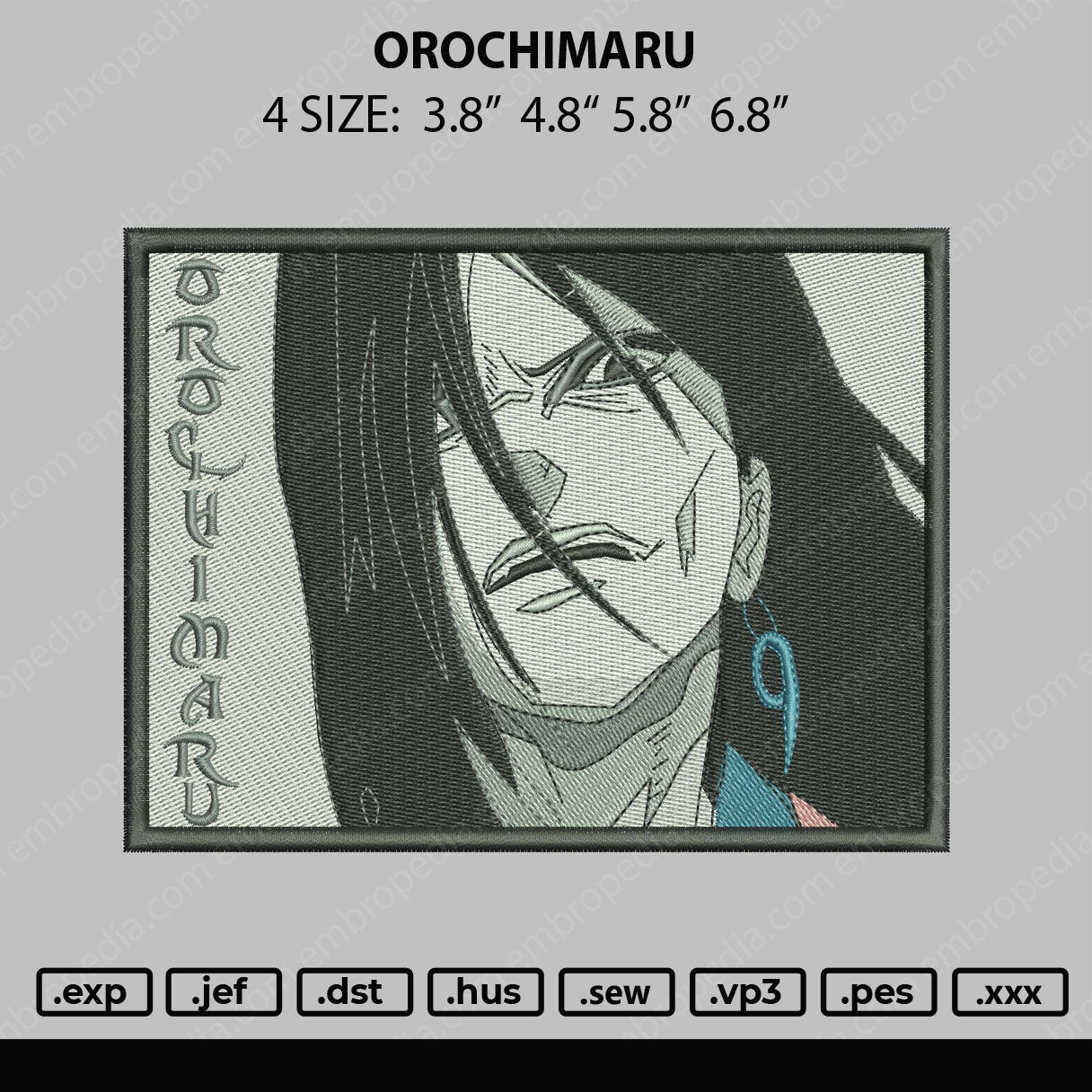 Orochimsru Embroidery File 4 size