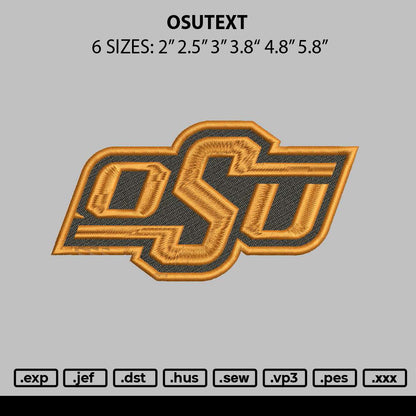 Osutext Embroidery File 6 sizes