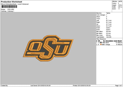 Osutext Embroidery File 6 sizes