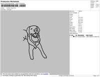 Outline Dog Embroidery File 4 size