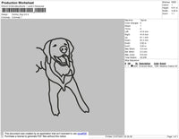 Outline Dog Embroidery File 4 size