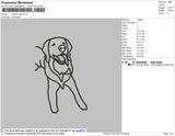 Outline Dog Embroidery File 4 size