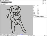 Outline Dog Embroidery File 4 size