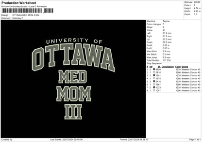 Ottawa Text 2307 Embroidery File 6 sizes