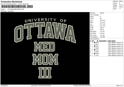 Ottawa Text 2307 Embroidery File 6 sizes