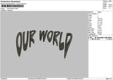 Worldtext 0412 Embroidery File 6 sizes