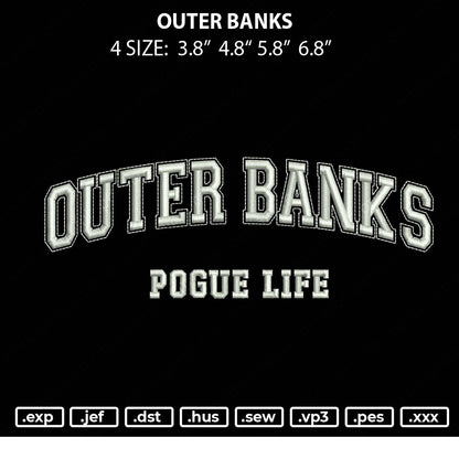 Outer Banks Embroidery File 4 size