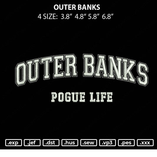 Outer Banks Embroidery File 4 size