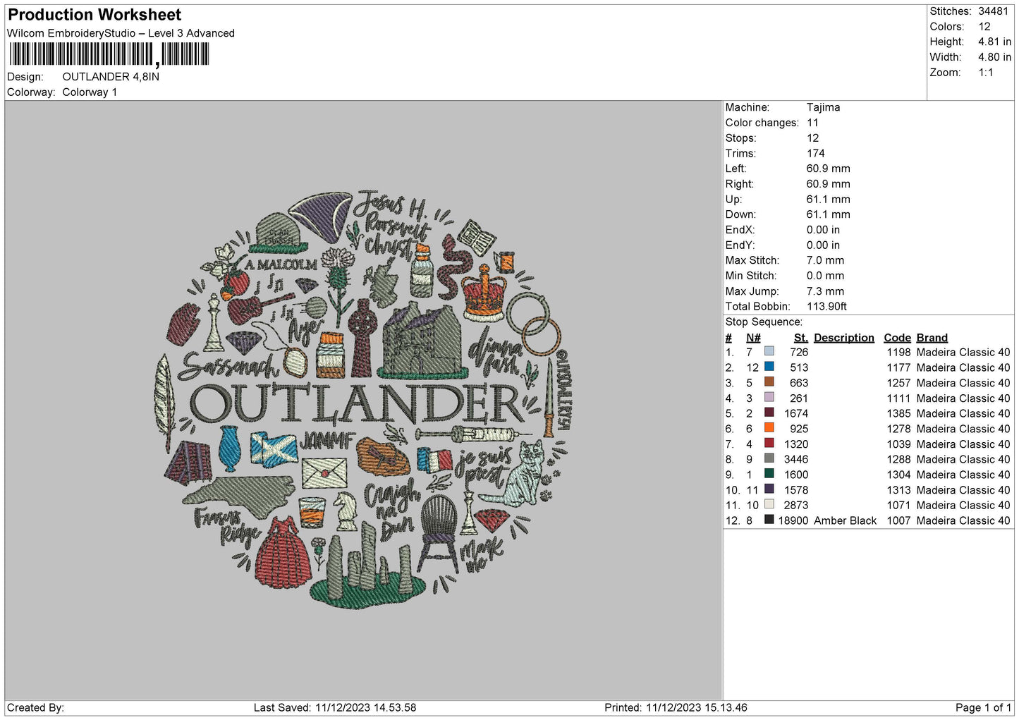 Landercircle Embroidery File 6 sizes