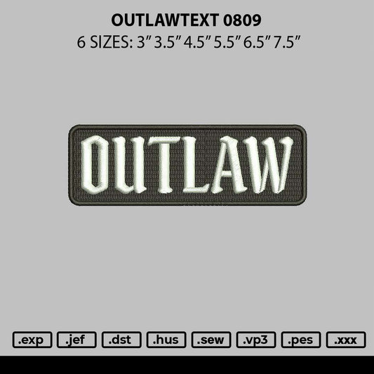 Outlawtext Embroidery File 6 sizes