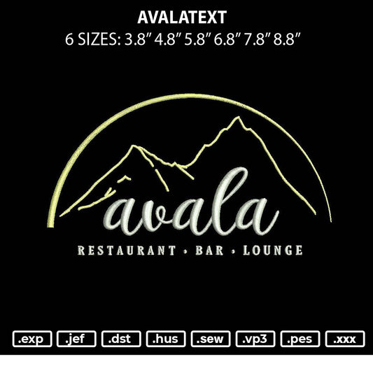 Avalatext Embroidery File 6 sizes