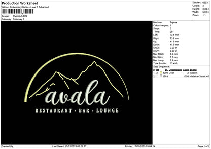 Avalatext Embroidery File 6 sizes