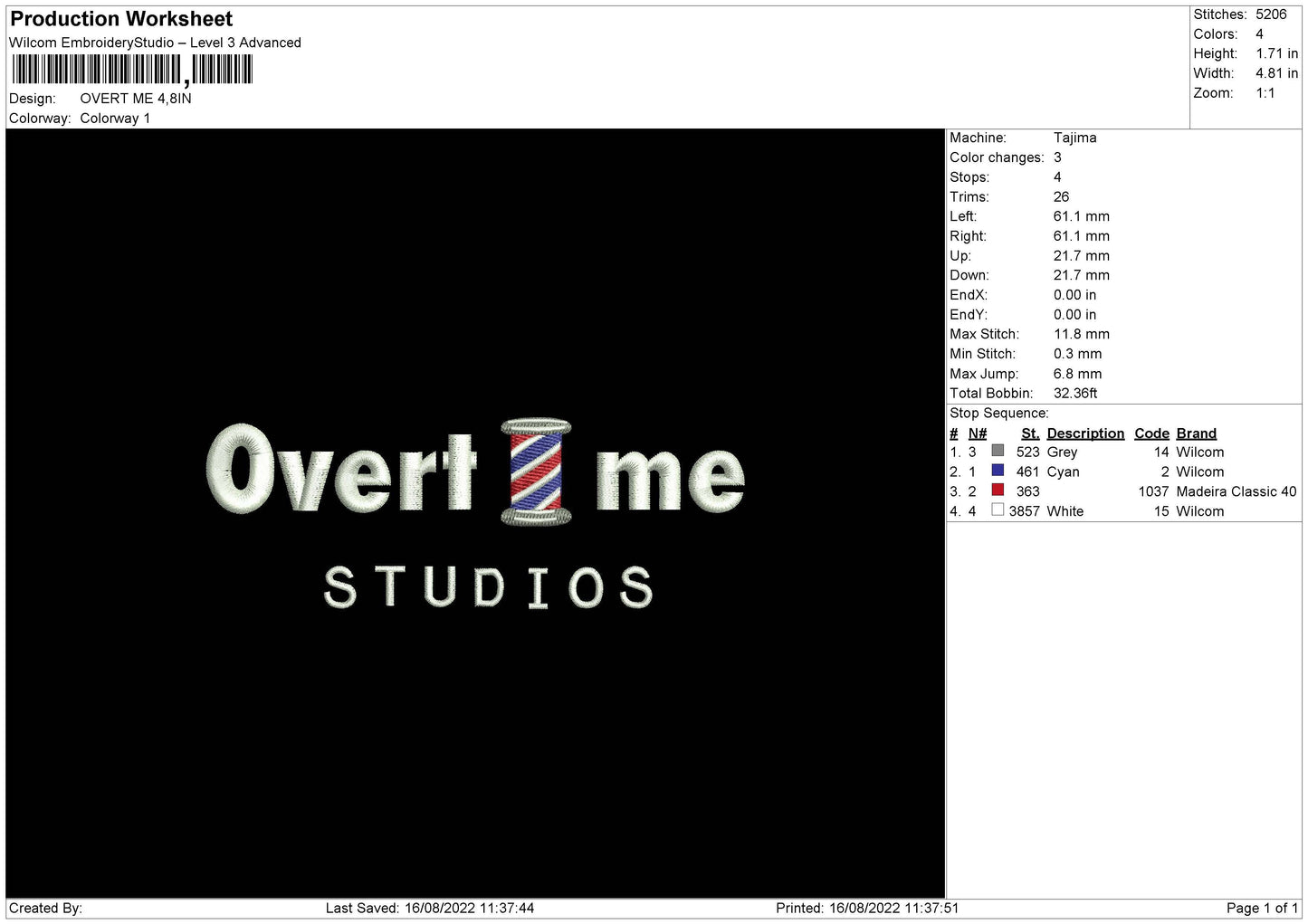Overt Me Embroidery File 5 sizes