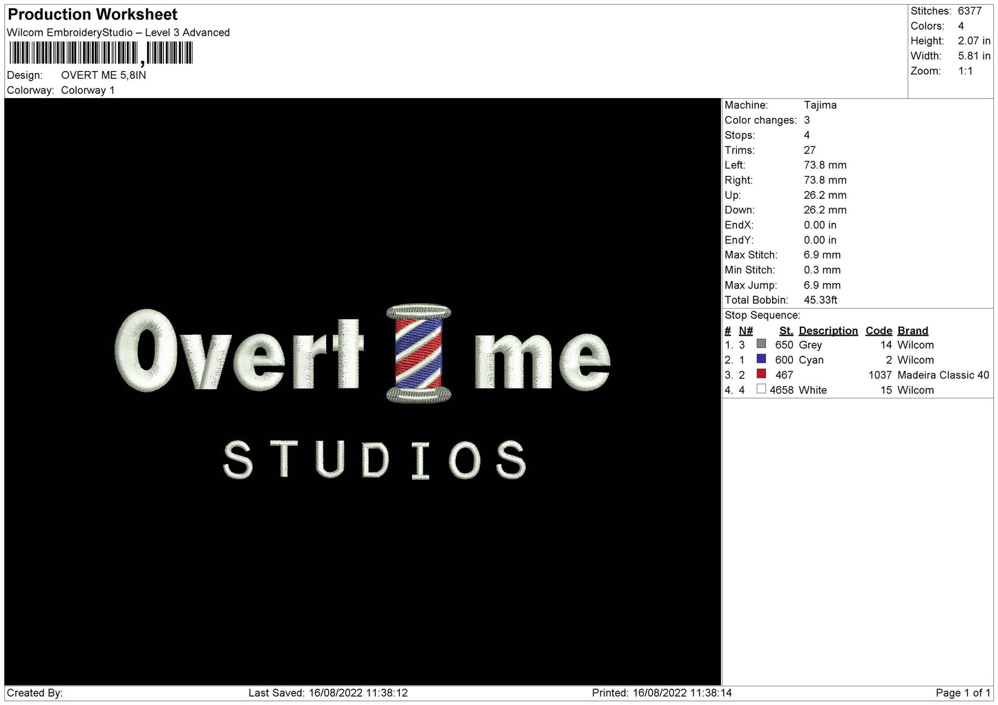 Overt Me Embroidery File 5 sizes