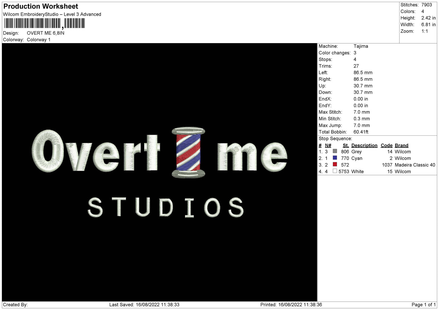 Overt Me Embroidery File 5 sizes