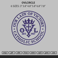 Ovlcircle Embroidery File 6 sizes