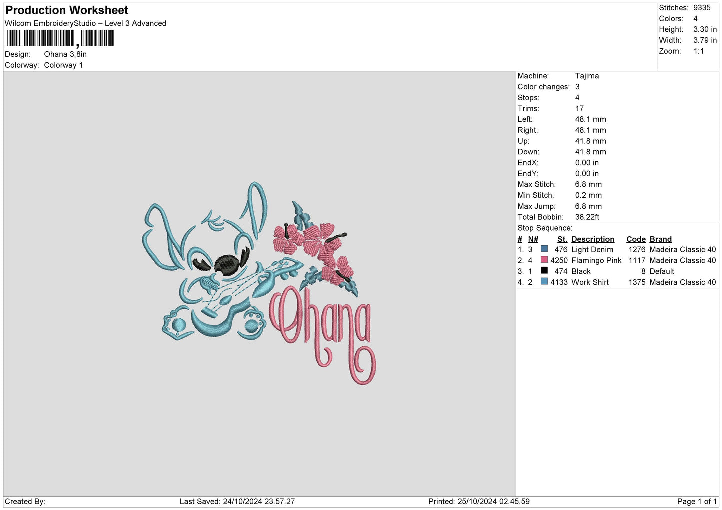 Stitchline 2510 Embroidery File 6 sizes