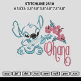 Stitchline 2510 Embroidery File 6 sizes