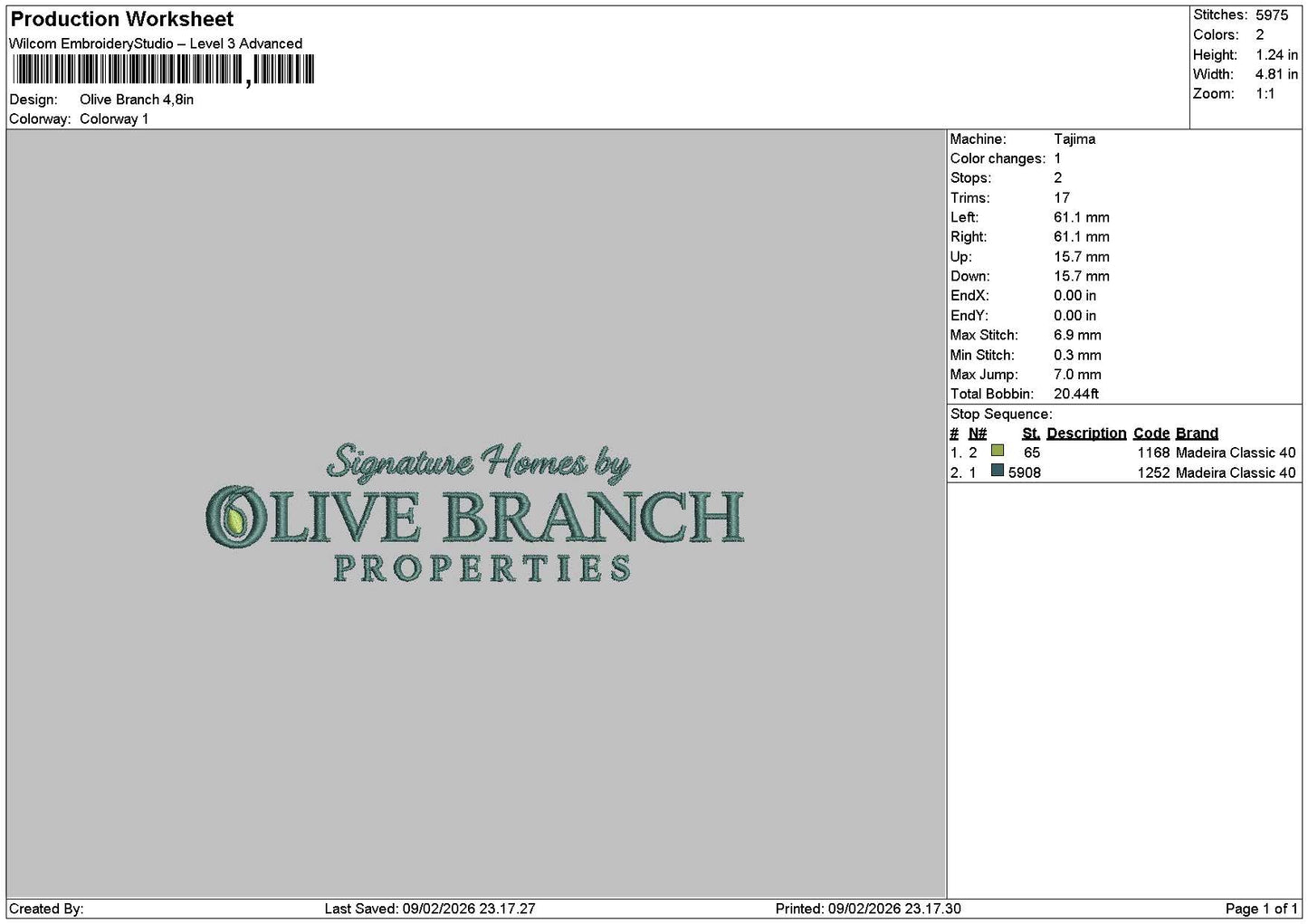 Olivetxt 0902 Embroidery File 6 sizes