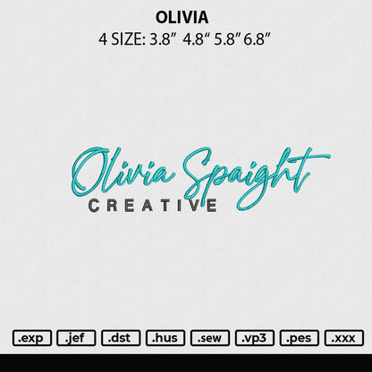 Olivia Embroidery File 4 size