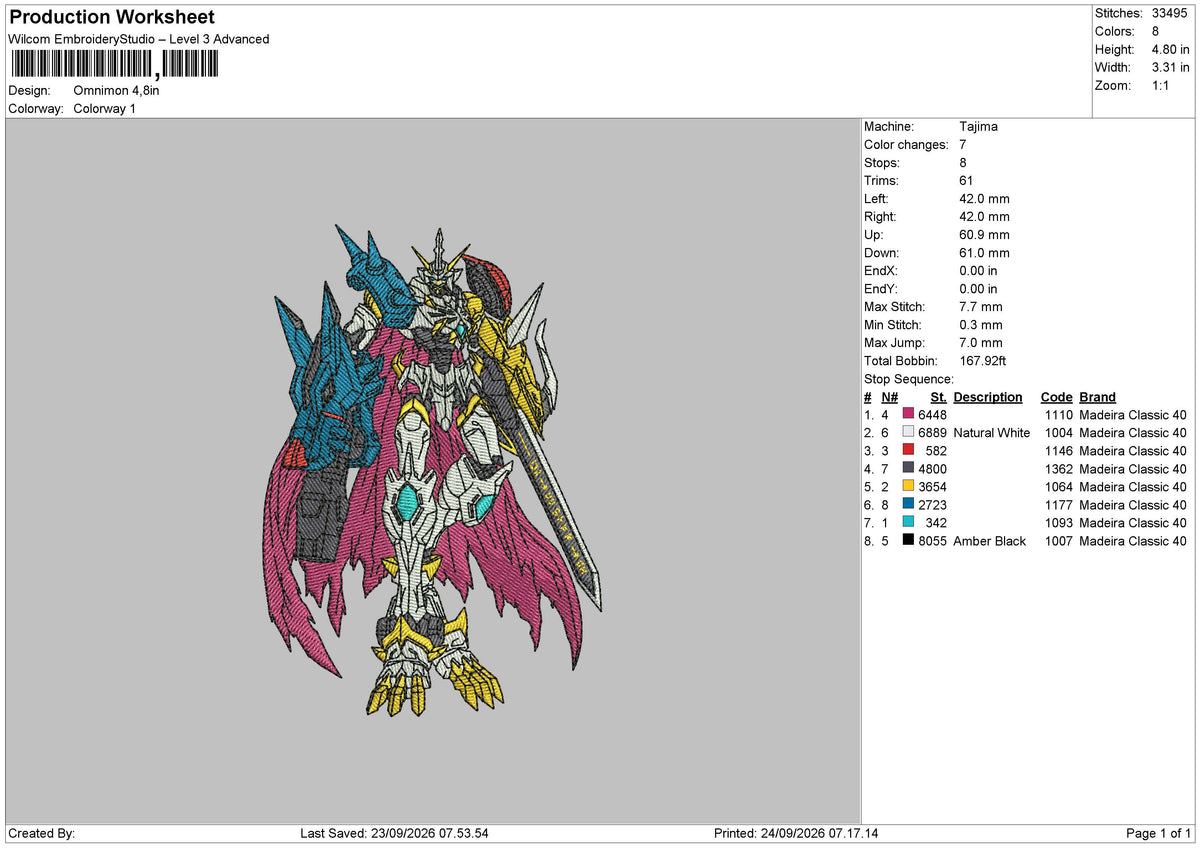 omnimon Embroidery Machine Design Files