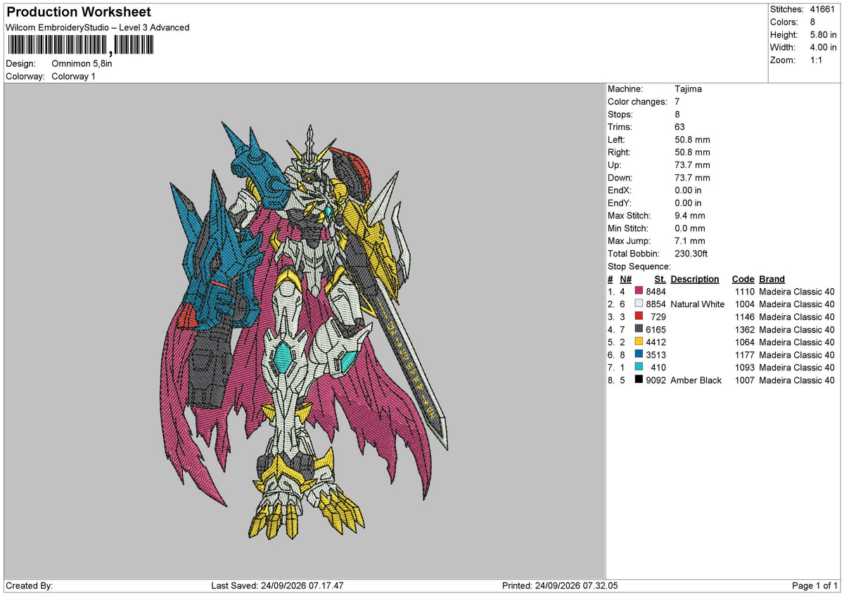 omnimon Embroidery Machine Design Files