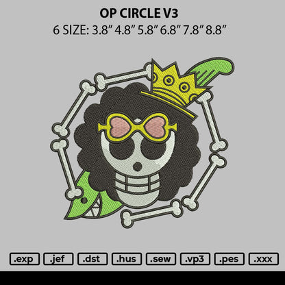 Op Circle V3 Embroidery File 6 sizes