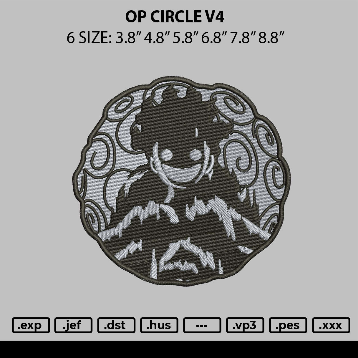 Op Circle V4 Embroidery File 6 sizes