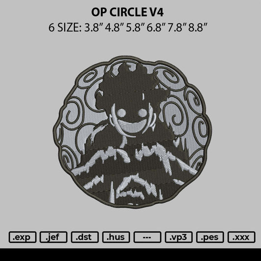 Op Circle V4 Embroidery File 6 sizes