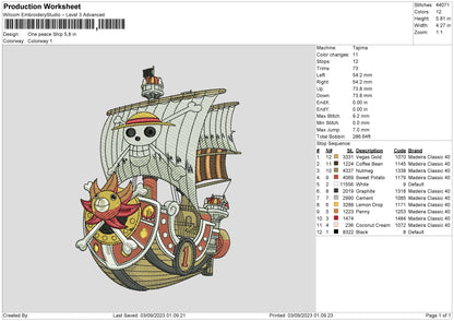 Op Ship Embroidery File 6 sizes