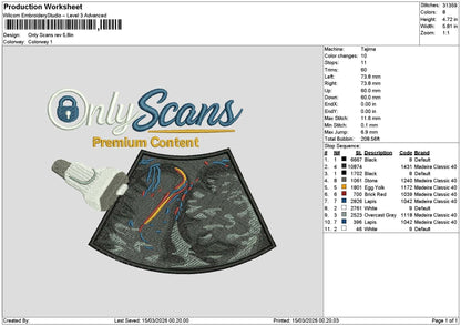 Scanstext Embroidery File 6 sizes