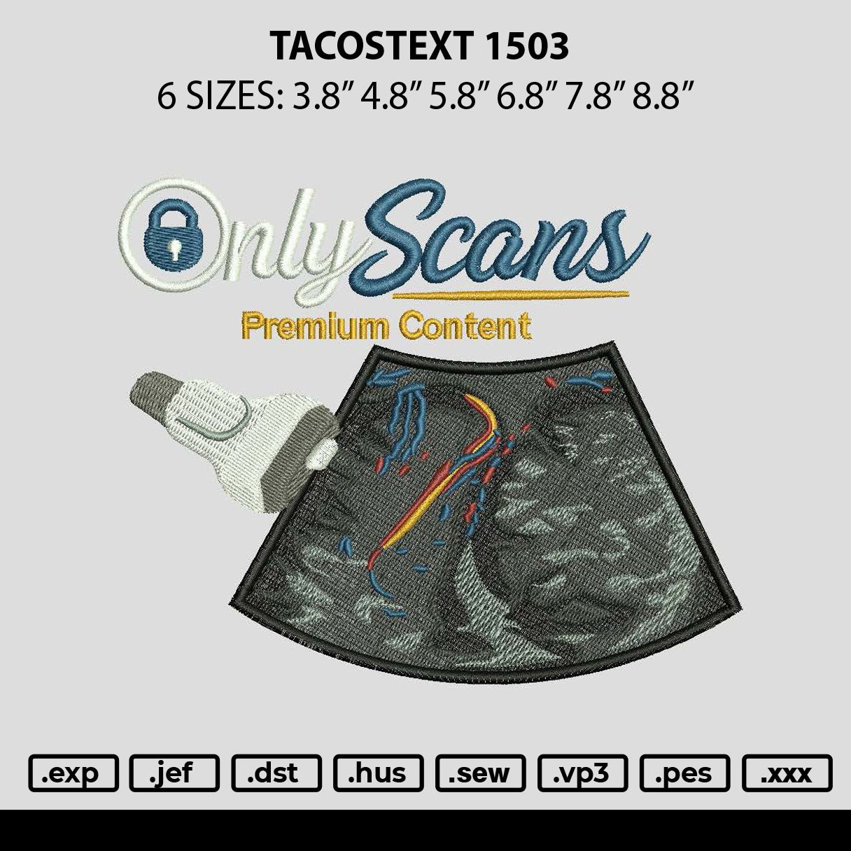 Scanstext Embroidery File 6 sizes