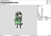 Oogie Skull Embroidery File 6 sizes