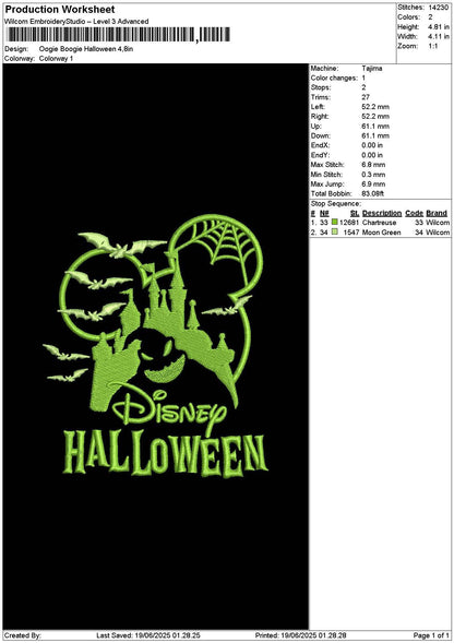 Oogietext 1906 Embroidery File 6 sizes