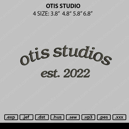 Otis Studio Embroidery File 4 sizes
