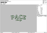 Pacetext Embroidery File 6 sizes