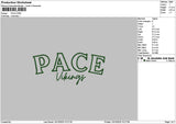 Pacetext Embroidery File 6 sizes