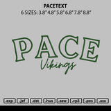 Pacetext Embroidery File 6 sizes