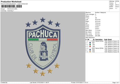 Pachuca Embroidery File 6 sizes