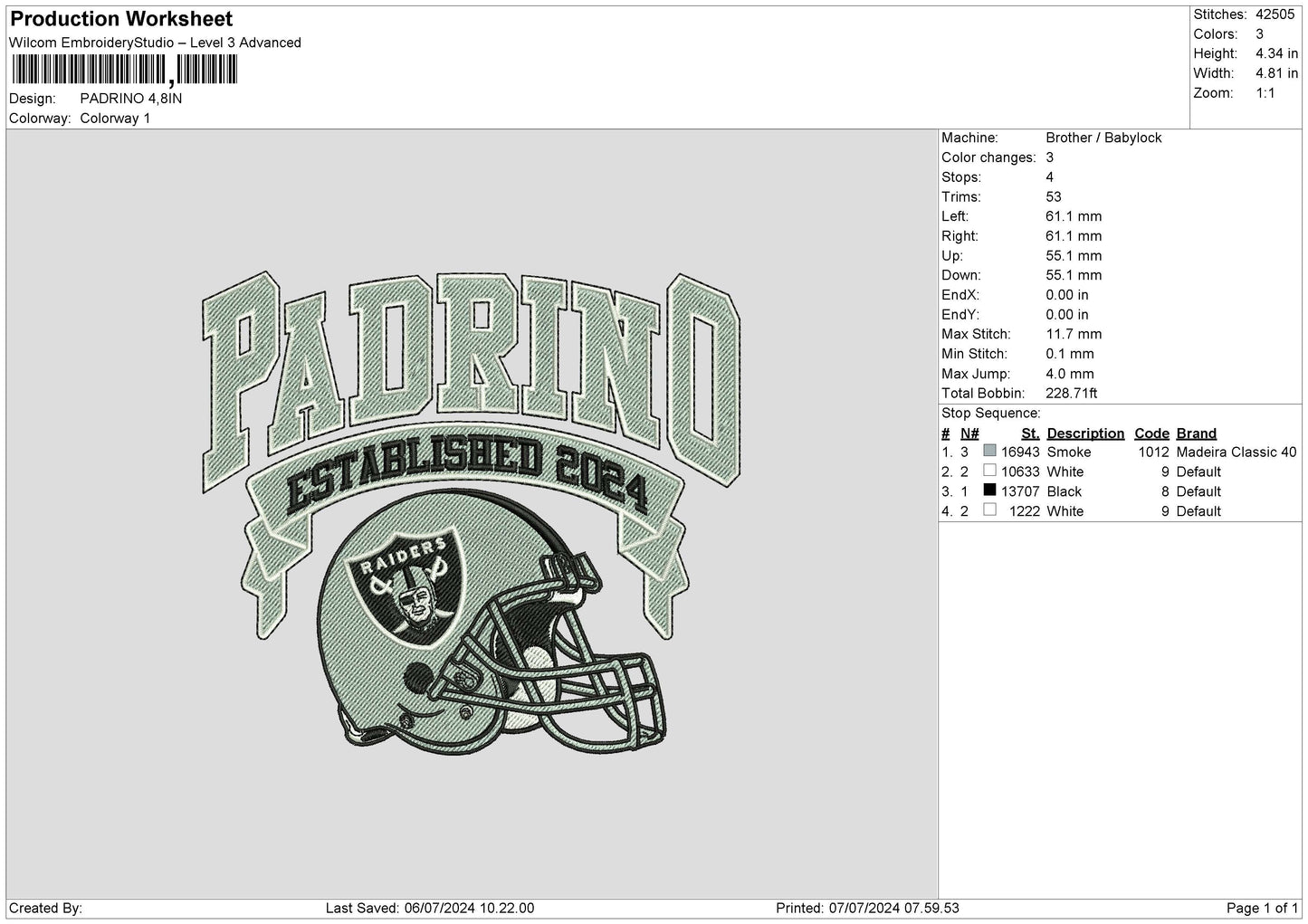 Padrinotext Embroidery File 6 sizes