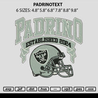 Padrinotext Embroidery File 6 sizes