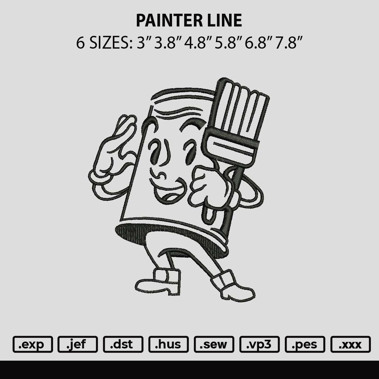 Painterline Embroidery File 6 sizes