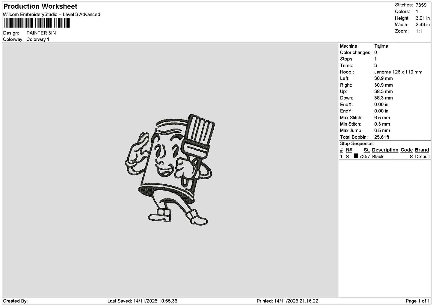 Painterline Embroidery File 6 sizes