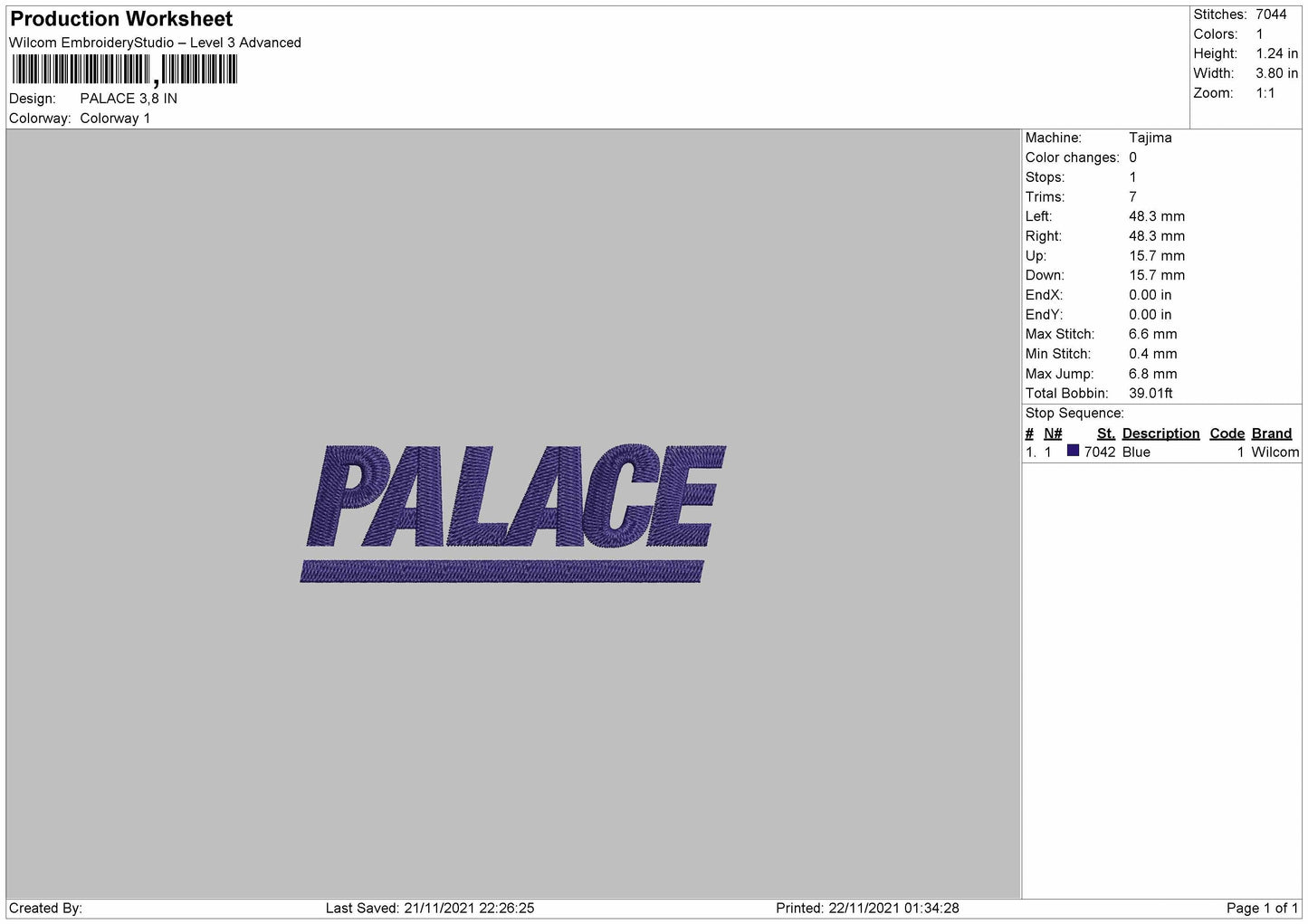 Palace Embroidery File 4 size