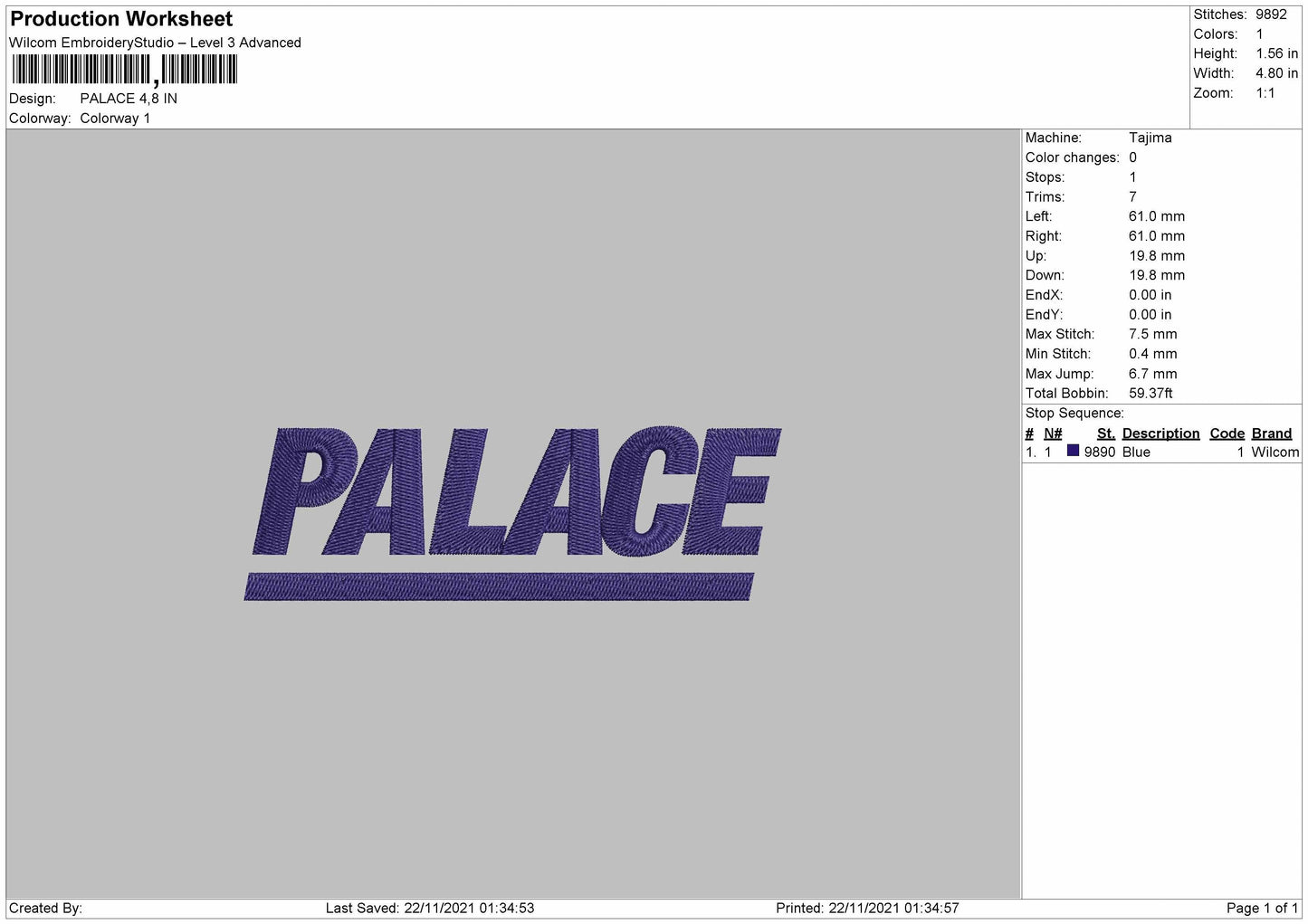 Palace Embroidery File 4 size