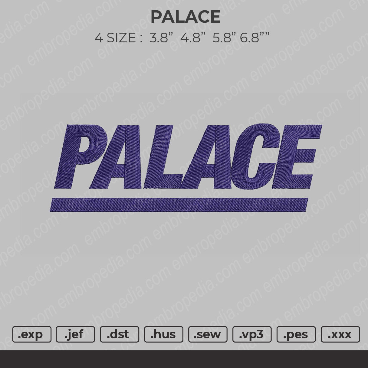 Palace Embroidery File 4 size