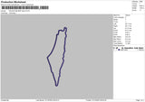 Palestine Map Embroidery File 6 sizes